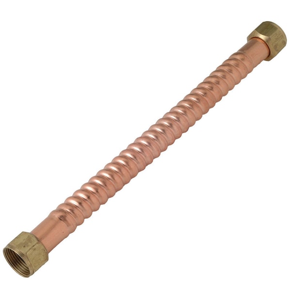 Copper Flex Homewerks 3/4 in. FIP X 3/4 in. D FIP 18 in. Copper Water Heater Supply Line 7211-18-34FIP - main